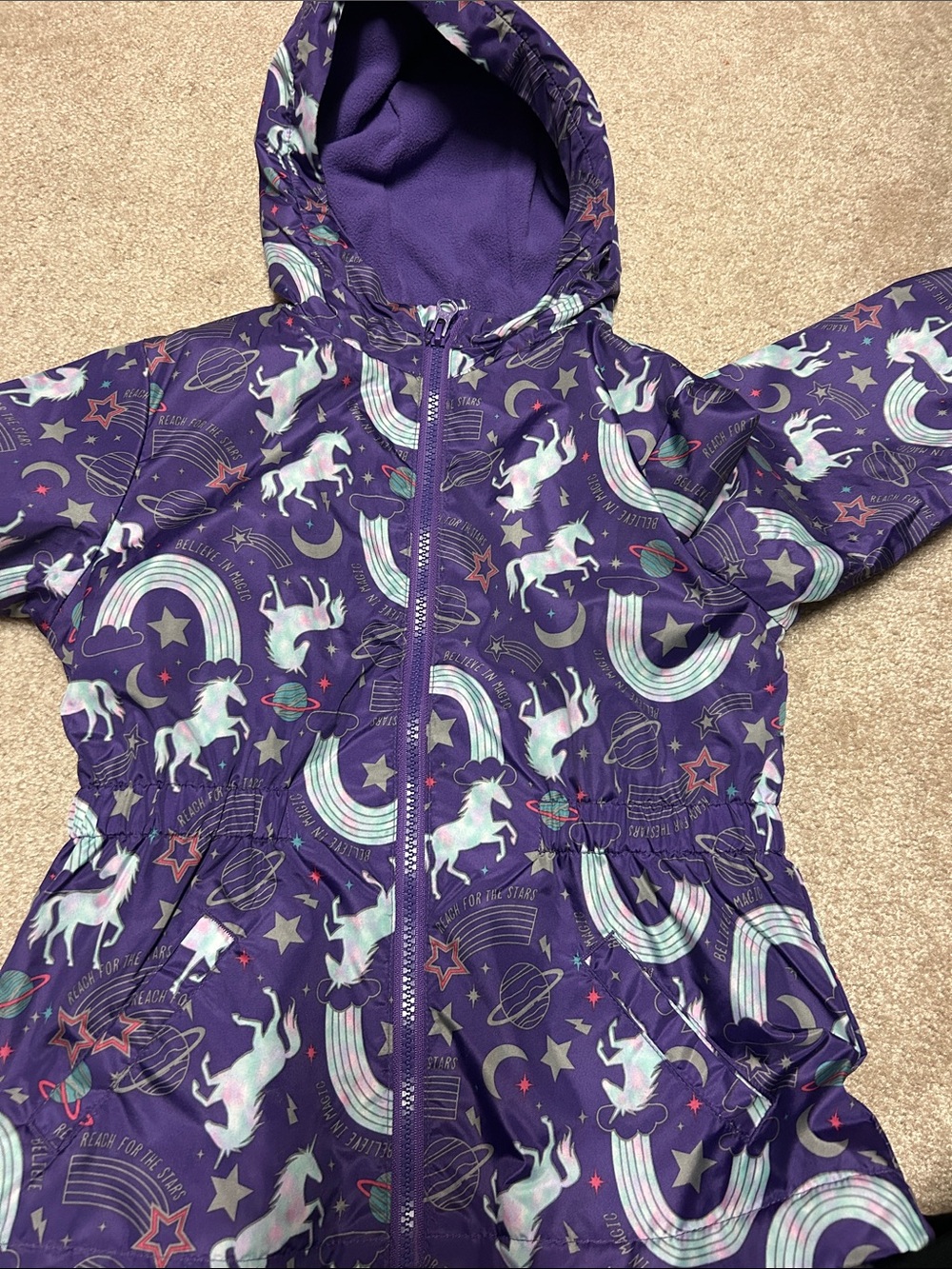 wonder nation Purple Unicorn & Rainbow Kids Raincoat
